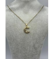 Çelik Gold Yarım Ay Kolye - 25-ctr284
