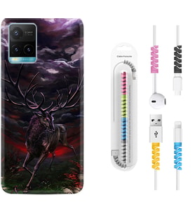 Vivo Y11S Y21S Y20 Y20S Y70 Kılıf Kablo Koruma Spiral Silikon Dark Deer 1786