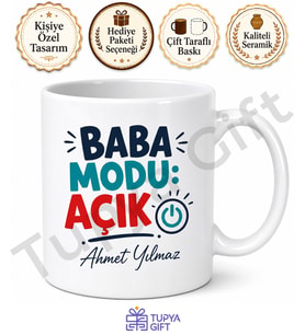 Baba Modu Açık Yazılı Eğlenceli Kupa Bardak Babalar Günü Hediyesi