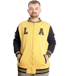 Mode XL Büyük Beden Erkek Kolej Mont Nakışlı Ceket 23632 Hardal