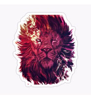 Renkli Aslan Araba Oto Sticker Yapıştırma Etiket 17CM J1