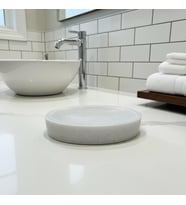 Doğal Mermer Oval Tasarım Katı Sabunluk