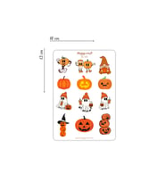Sonbahar Temalı Turuncu/Kahverengi Renkli Balkabaklı Sevimli Sticker Seti - 12 Parça - hc193
