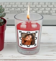 BK Gift Kişiye Özel Fotoğraflı Cam Bardakta Kalp Figürlü Kokulu Mum-2, Sevgiliye Hediye, Yıldönümü Hediyesi, Arkadaşa Hediye