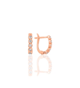 Söğütlü Silver Gümüş rose zirkon taşlı örgü modeli j küpe