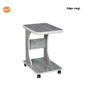 TEKERLEKLİ C YAN SEHPA % 100 MDF KOLTUK YANI SEHPA