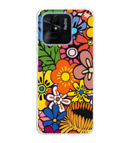PrintiFy Xiaomi Redmi 10C ile Uyumlu 1mm Slim Fit Retro Colors 2 Baskılı Şeffaf  Kılıf
