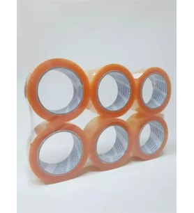 Klas Şeffaf Koli Bandı 45 X 100 Mt ( 60 Adet ) Rock Tape Koli Bandı (Sarı-Ekru)