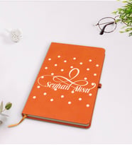 BK Gift Kişiye Özel İsimli Turuncu Termo Deri Defter Model 4