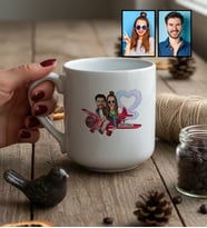 Kişiye Özel Karikatürlü Uçuyorum Aşkından Sevgiliye Hediye Kupa Bardak Sevgililer Günü Hediyesi