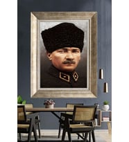 Gümüş Çerçeveli Atatürk Tablo za420
