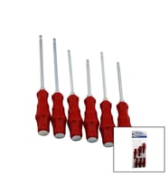 PVC AMBALAJ KIRMIZI - PLASTİK SAPLI DARBELİ 6LI SET ÇİFT TARAFLI TORNAVİDA TAKIMI (5343)