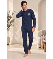 Falkom 5805 İnterlok Kışlık Kalın Kumaşlı Erkek Ev Pijama Takımı