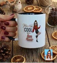 Kişiye Özel Karikatürlü Mama Cool Anneye Hediye Kupa Bardak Anneler Günü Hediyesi