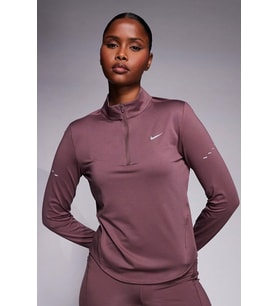 Nike Swift Dri-Fit UV HZ Top Womens Sweatshirt Çeyrek Fermuarlı Kadın Koşu Antreman Üstü Kahverengi