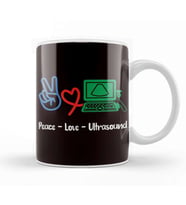Peace Love Ultrasound Sonography Echography Doctor Hospital Kupa Bardak Porselen