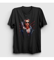 Presmono Unisex Siyah Arnold Schwarzenegger Film The Terminator T-Shirt 254603tt
