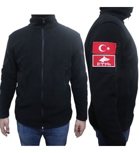 Baggor Siyah,Haki Günlük ve Askeri Taktik Polar Mont Fermuarlı + Peç Hediyeli (Siyah)