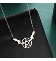 925 Ayar Gümüş  Sihirli Astrolabe Eller Pentagram Kolye