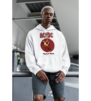 Ac Dc Back In Black Baskılı Unisex Oversize Rock Metal Hoodie