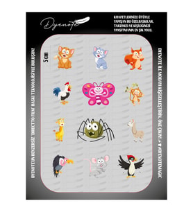 Tatlı Hayvanlar Cute Animals Press Tekstil Ütü İle Yapışabilen Transfer Baskı Kağıdı DTF BASKI (Karışık)