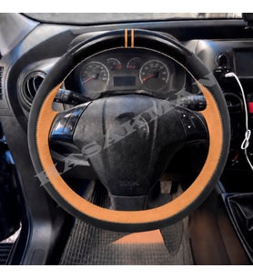 Citroen Nemo Dikme Direksiyon Kılıfı Parlak Siyah Taba Detaylı Taba Çift Yüzük ve Dikiş 2008-2018