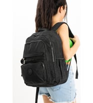 Ultra Hafif Çok Cepli Krinkıl Sırt Çantası Unisex Siyah (Model: 571-3B)