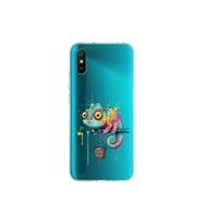 Redmi 9A ile Uyumlu Splash Bukalemun Tasarımlı Şeffaf Silikon Kılıf