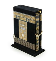 Kabe Desenli Kutulu Kuranı Kerim Orta Boy (Siyah)