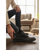 Enoch Hakiki Deri Karma Dokulu Erkek Sneaker Ayakkabı Ortopedik Taban