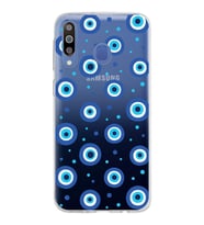 PrintiFy Samsung Galaxy M30 ile Uyumlu 1mm Slim Fit Nazar Boncuğu 1 Baskılı Şeffaf  Kılıf