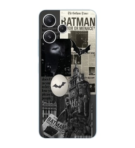 Xiaomi Redmi 12 Uyumlu Uyumlu Batman Kolaj Tasarımlı Şeffaf Telefon Kılıfı