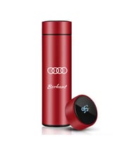 Kişiye Özel 500ML Dijital Göstergeli 304 Çelik Araç Baskılı Akıllı Termos - Isı Korumalı Şişe (Kırmızı)