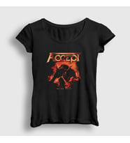 Presmono Kadın Siyah Blind Rage Bull Accept T-Shirt 376691tt