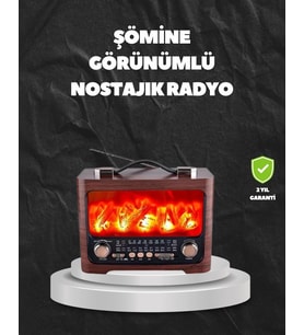 Solar Şarjlı Şömine Işıklı Bluetooth Hoparlör - Radyo, Usb, Tf Kart Destekli