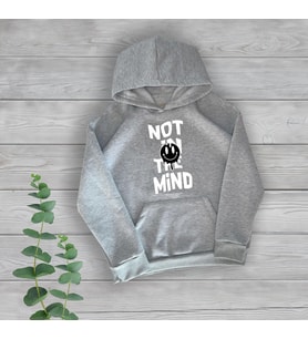 Not In The Mind Göğüs Baskılı Unisex Oversize Gri Sweatshirt