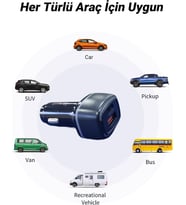 CR01 ARAÇ ŞARJ ADAPTÖRÜ DUAL PORT PD ARAÇ ŞARJI YENİ NESİL PD + STANDART USB LEDLİ A KALİTE ARAÇ ŞARJ BAŞLIK FAST (SİYAH)