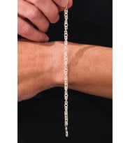 GÜMÜŞ 5 MM ERKEK KRAL KAFES ZİNCİR ZİNCİRİ BİLEKLİK