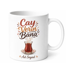 Çay Verin Bana Yazılı Kupa Türk Çayı Sevdalılarına Özel Hediye Bardak