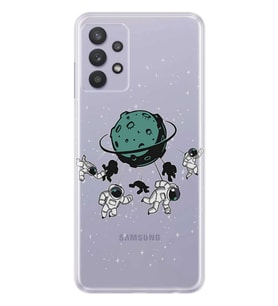 Kılıfland Samsung Galaxy A32 Kılıf Silikon Resimli Kapak Tropic Astronaut Stok 1222