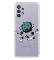 Kılıfland Samsung Galaxy A32 Kılıf Silikon Resimli Kapak Tropic Astronaut Stok 1222