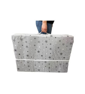 Katlanır Yatak Yer Yatağı Sünger Yatak Tek Kişilik 80x180 Gri Yıldız