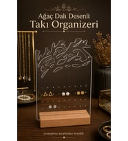 Doğal Ahşap Dal Desenli Takı Düzenleyici ve Saklama Çözümü