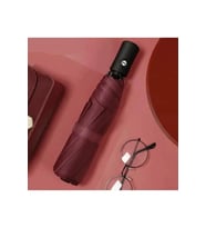 Bordo 8 Telli Şemsiye Unisex Rüzgara Dayanıklı Kırılmayan Erkek Kadın Tam Otomatik Şemsiye 98x58 cm