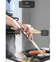 Düz Uçlu Şef Cımbızı Paslanmaz Dekor Cımbızı Çelik Mutfak Cımbızı Maşa 20 cm