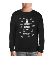Dr. Who - Keep Calm and i Forgot Siyah Çocuk Sweatshirt