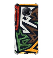 Xiaomi Poco F2 Pro Köşe Korumalı Antişok Kapak Soyut Grafiti Tasarımlı Şeffaf Silikon Kılıf