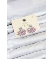Pembe Zirkon Taşlı Gümüş Swan Kuğu Model Kadın Küpe TJ-BKP11941