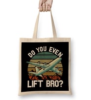 Funny Do You Even Lift Bro Airplane Pilot Flying Bez Çanta Uzun Saplı