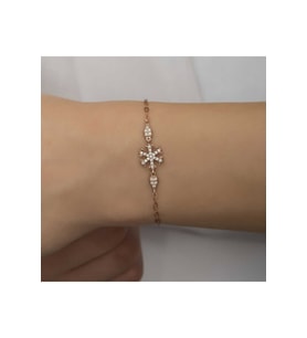 Gümüş Rose Kar Tanesi Kadın Bileklik CSR2184631